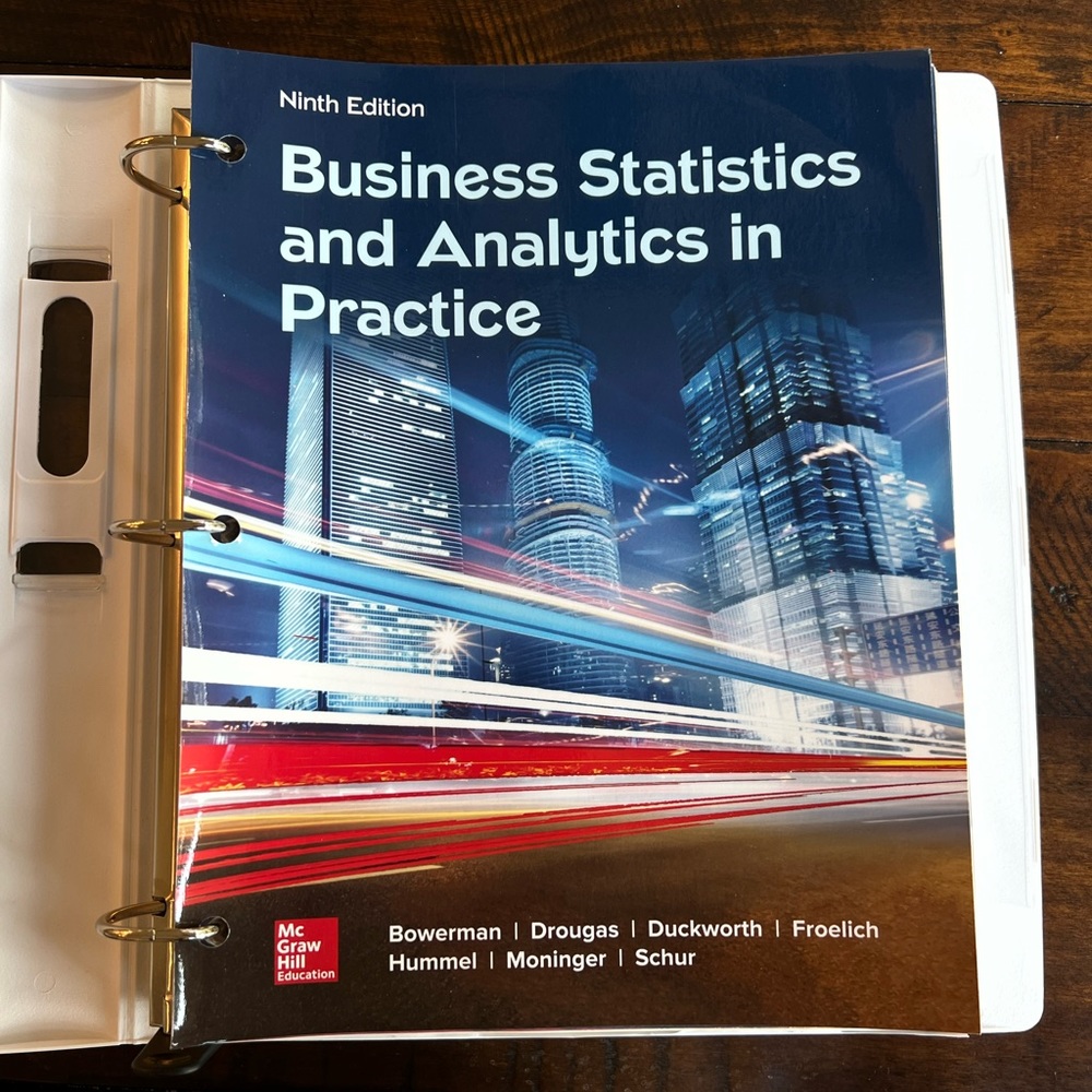 Business Statistics and Analytics in Practice McGraw Hill Ninth Edition Textbook